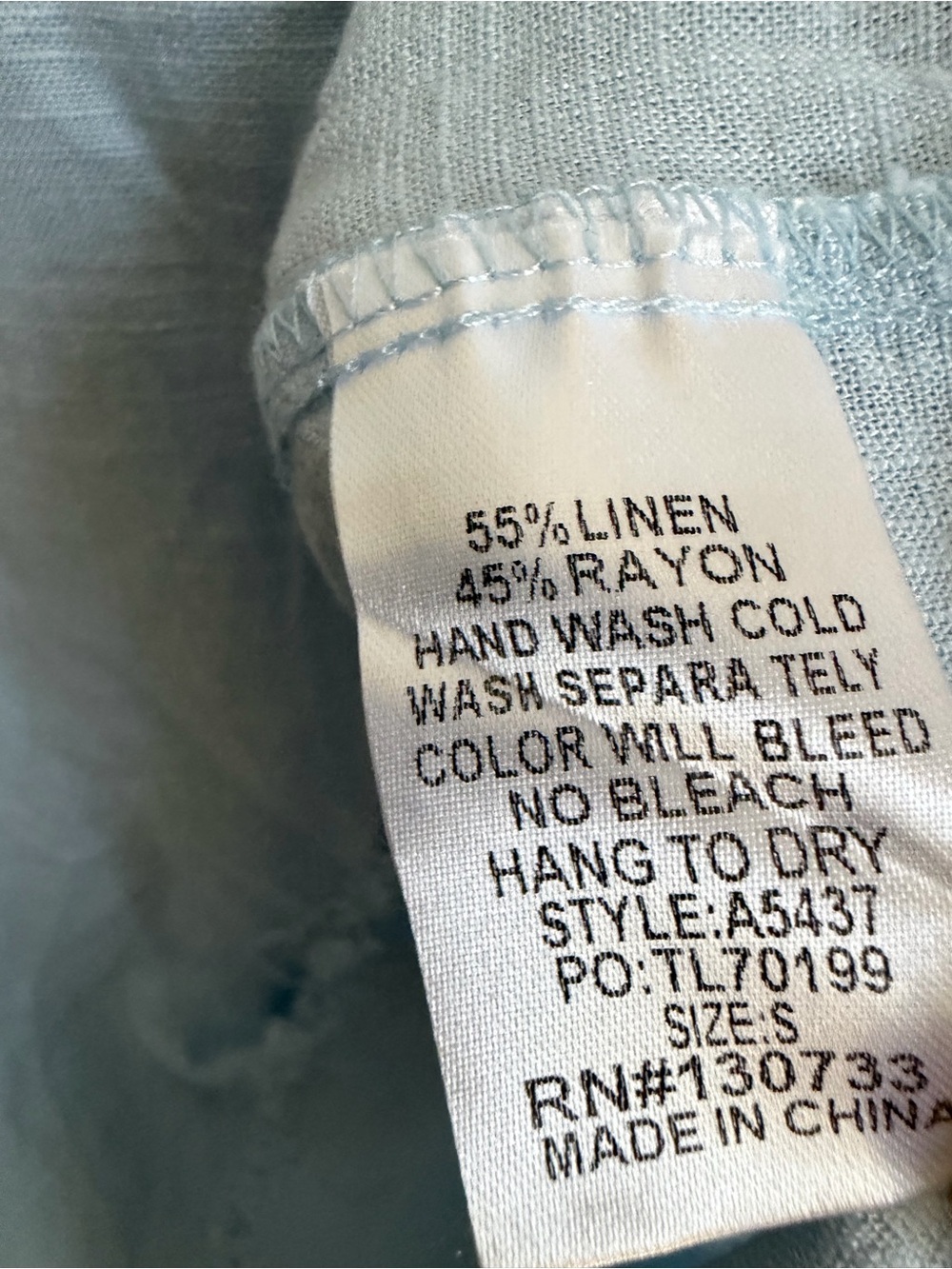 Umgee sky blue Linen/rayon V-Neck Collared Dress with High Low Frayed Hem S boho - Picture 7 of 10